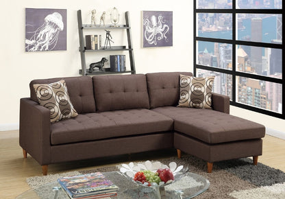 Chocolate L-Shaped Sectional Sofa - Modern Design for Living Room