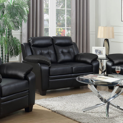 Black Upholstered Loveseat - 57.5" Primary Living Space for Living Room
