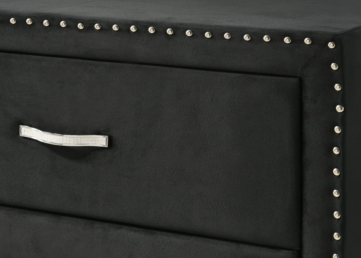 Black Six Drawer Dresser - Contemporary Bedroom Furniture