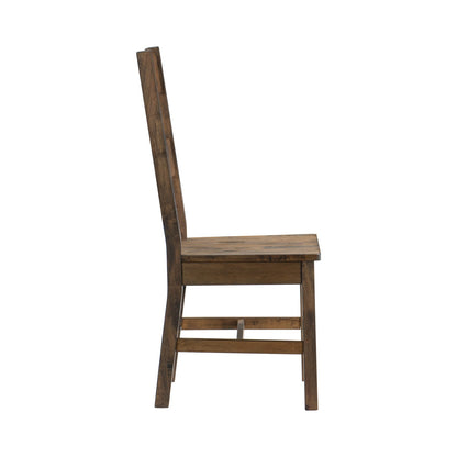 Classic Brown Side Chairs Set of 2 - Solid Wood Dining Furniture
