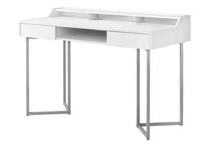 White Computer Desk with Storage Drawers - 48" L, Modern Office Desk