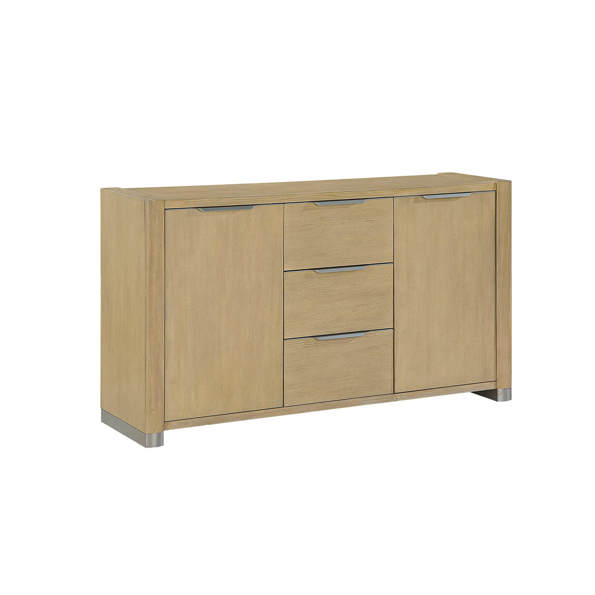 Natural Solid Wood Buffet with Cabinets - 60" Dining Server