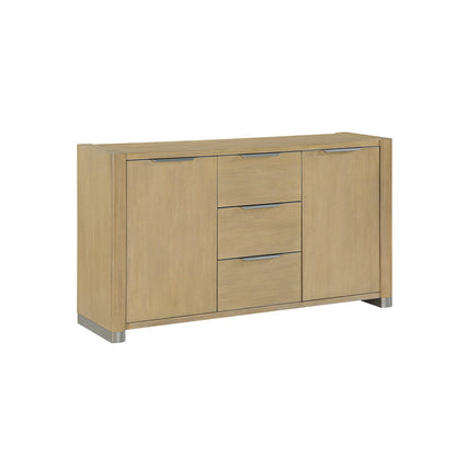 Natural Solid Wood Buffet with Cabinets - 60" Dining Server