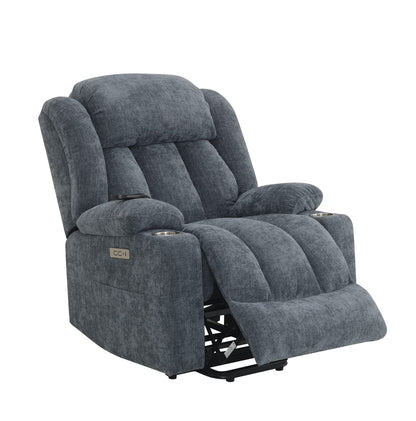 Blue Power Lift Recliner - Heating & Massage Comfort