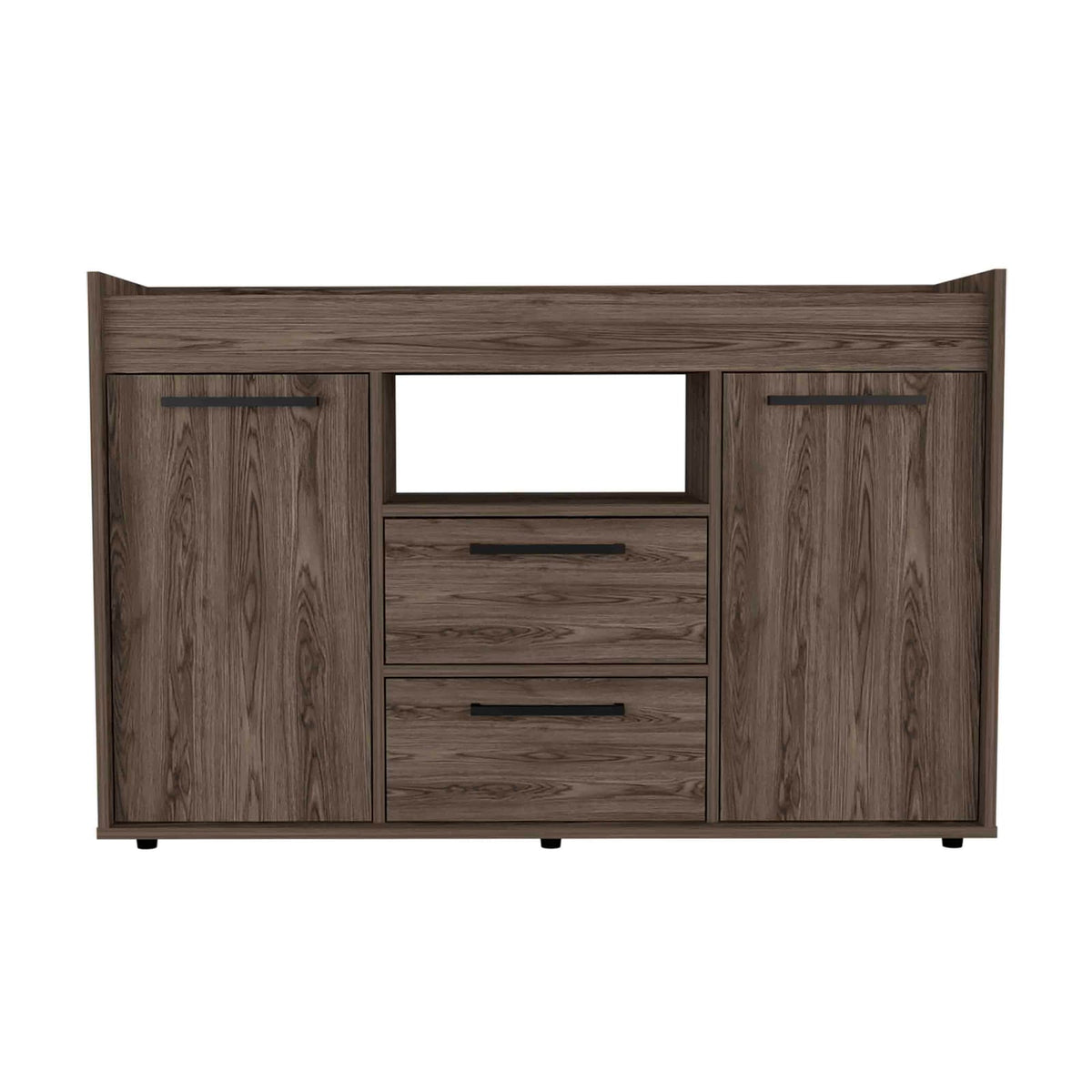 Brown Rectangular Desk with Drawers - Primary Living Space