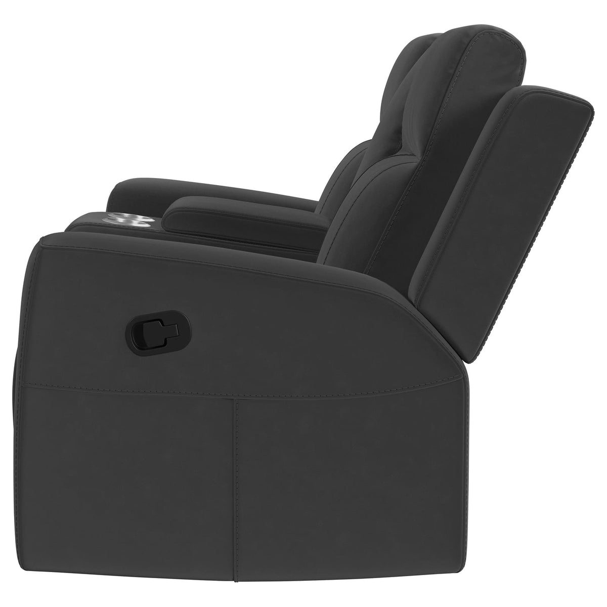 Slater Dark Charcoal Reclining Loveseat - 71" Wide for Living Room