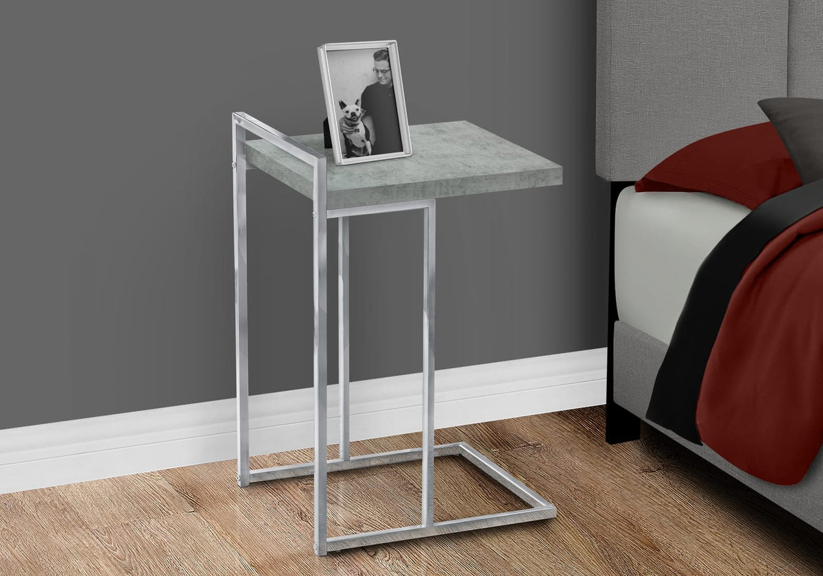 Grey C-Shaped Accent Table - Bedroom or Living Room