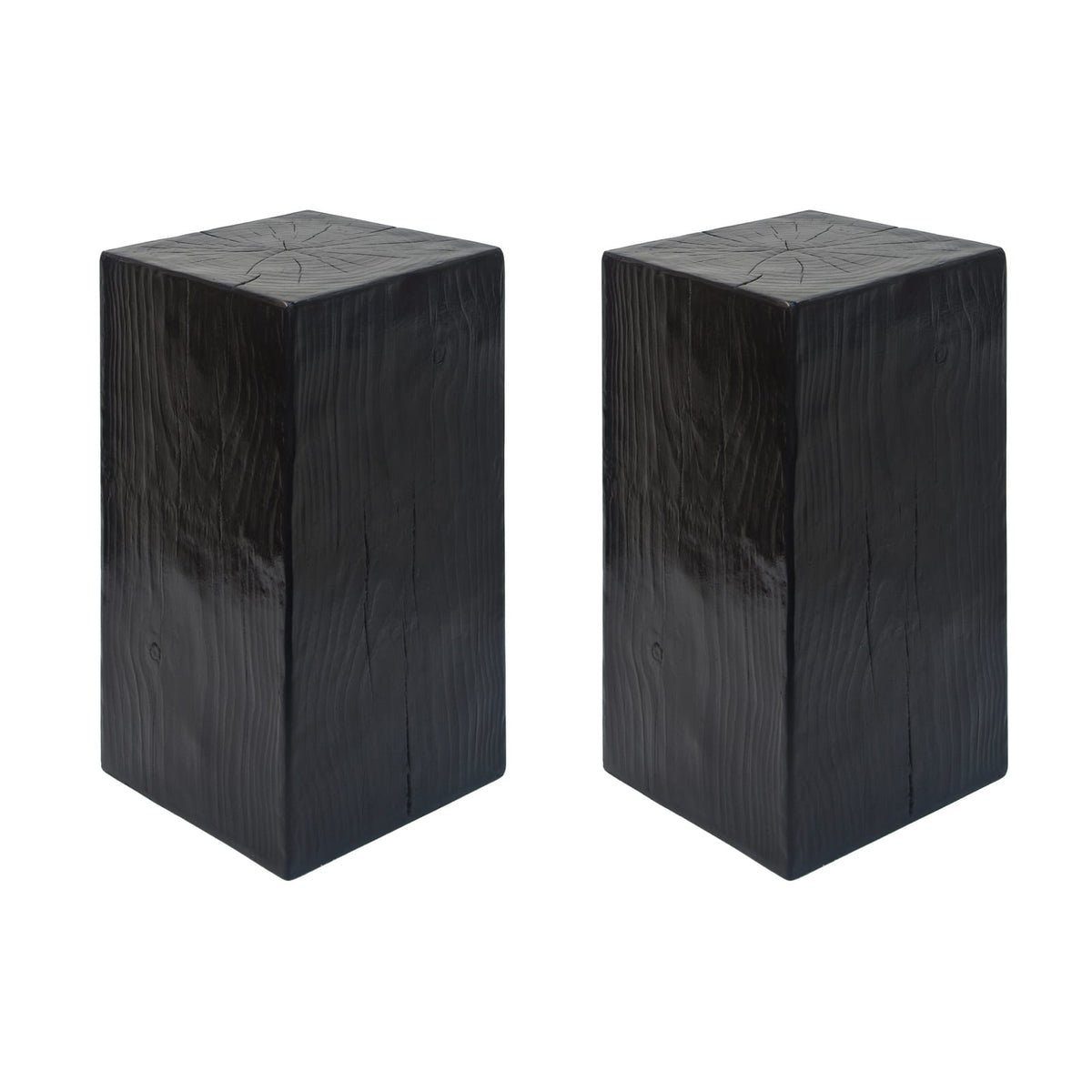 Black Fiberglass End Table - Outdoor Patio Table