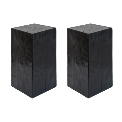 Black Fiberglass End Table - Outdoor Patio Table