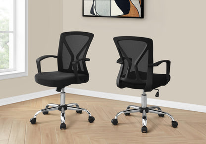 Adjustable Office Chair - Black Mesh, Ergonomic Support