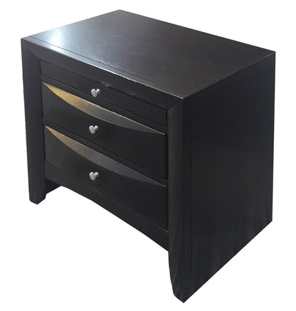 Ireland Black Finish Nightstand - Sleek Storage & Style