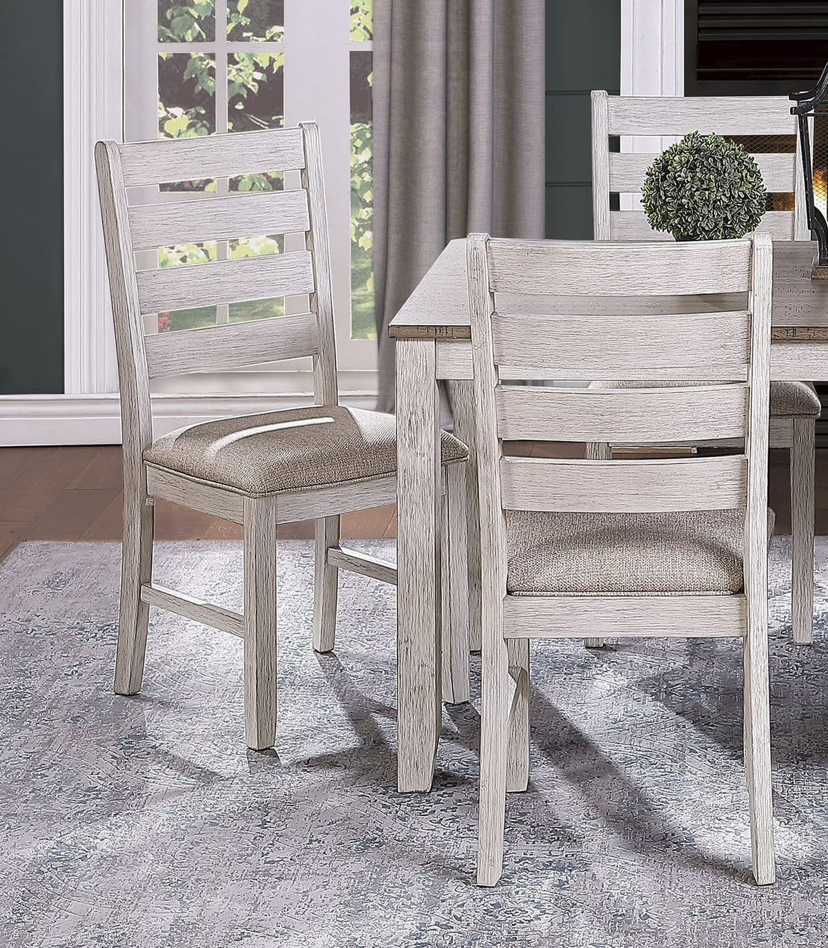 6-Person Rectangular Wood Dining Table with Chairs
