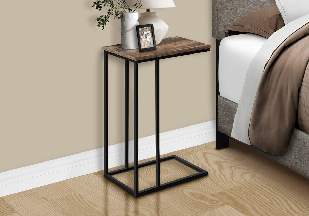 Brown C-Shaped End Table - Modern Side Table