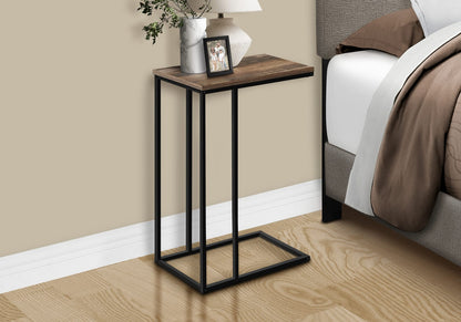 Brown C-Shaped End Table - Modern Side Table