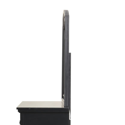 Black Wood Vanity Mirror for Modern Bedroom Renovation