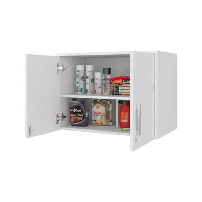 White Wall Cabinet for Tools Organization | Engineered Wood Storage