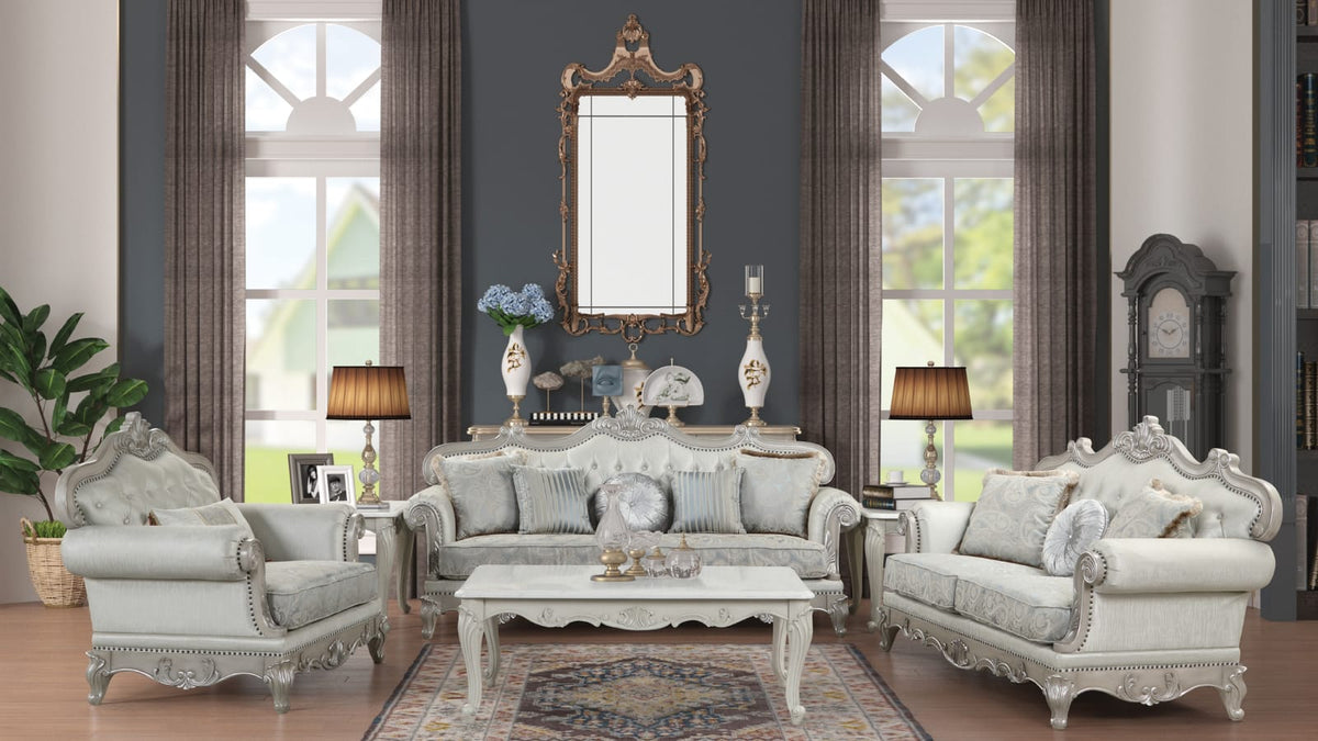 Tuscan Coffee Table - Silver Grey Wood Desk