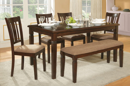 Espresso Oak Wood Dining Set with 4 Chairs for Transitional Dining Room