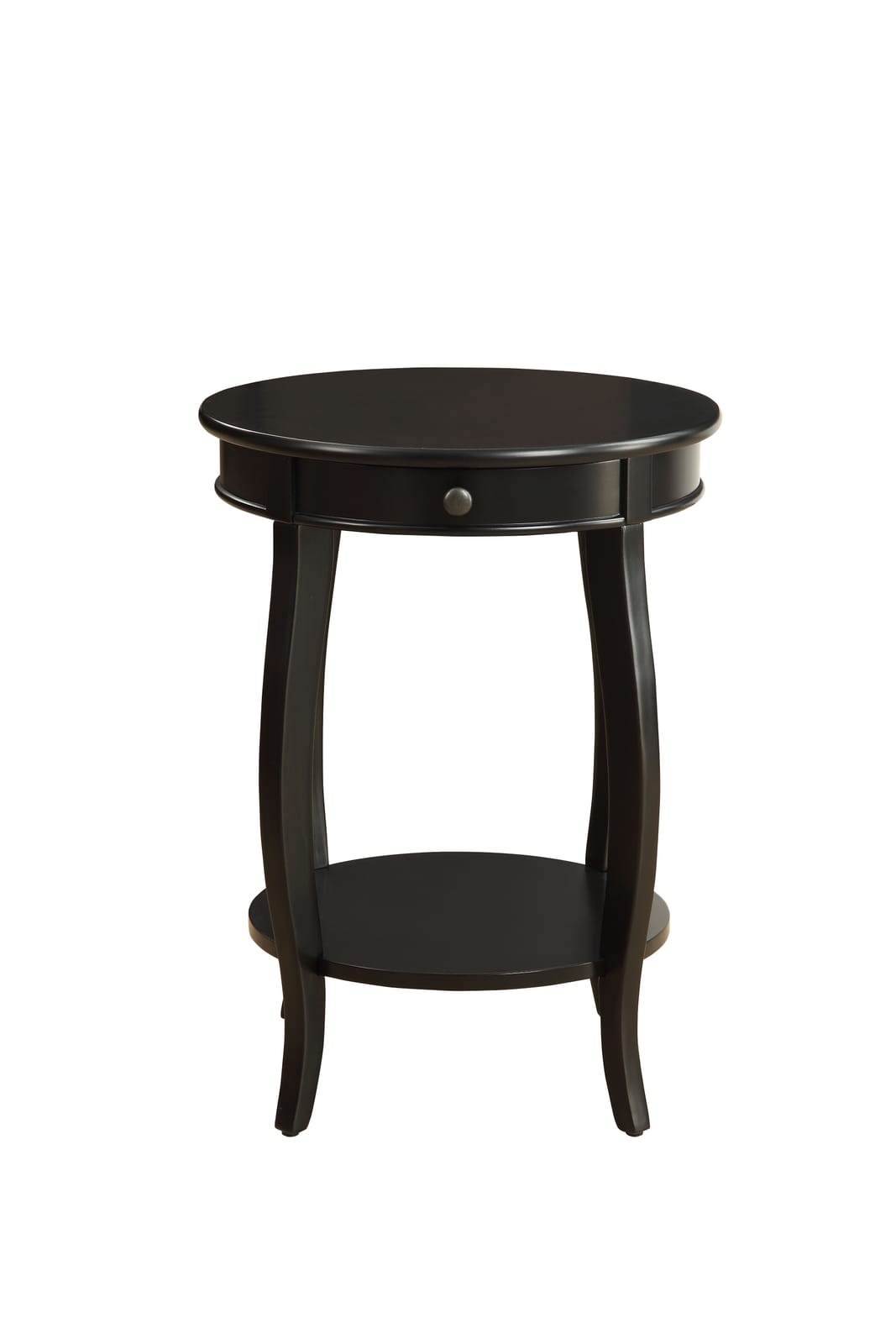 Alysa Black Accent Table - Round Storage Table