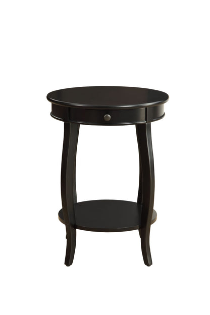 Alysa Black Accent Table - Round Storage Table