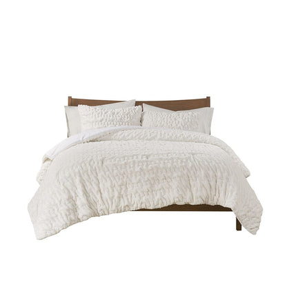 Ivory Queen Faux Fur Down Alternative Comforter Set