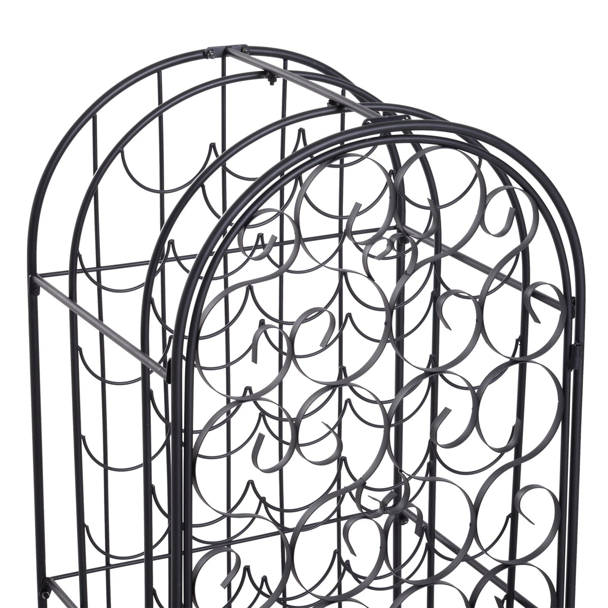 Black Iron Wine Rack Cabinet for Kitchen Storage and Dining Room