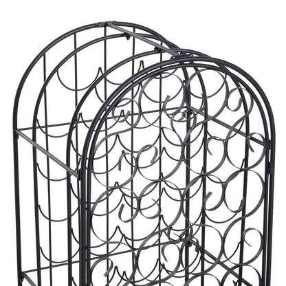 Black Iron Wine Rack Cabinet for Kitchen Storage and Dining Room