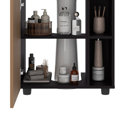 Wenge Bathroom Vanity with Storage - Pedestal Sink Cabinet