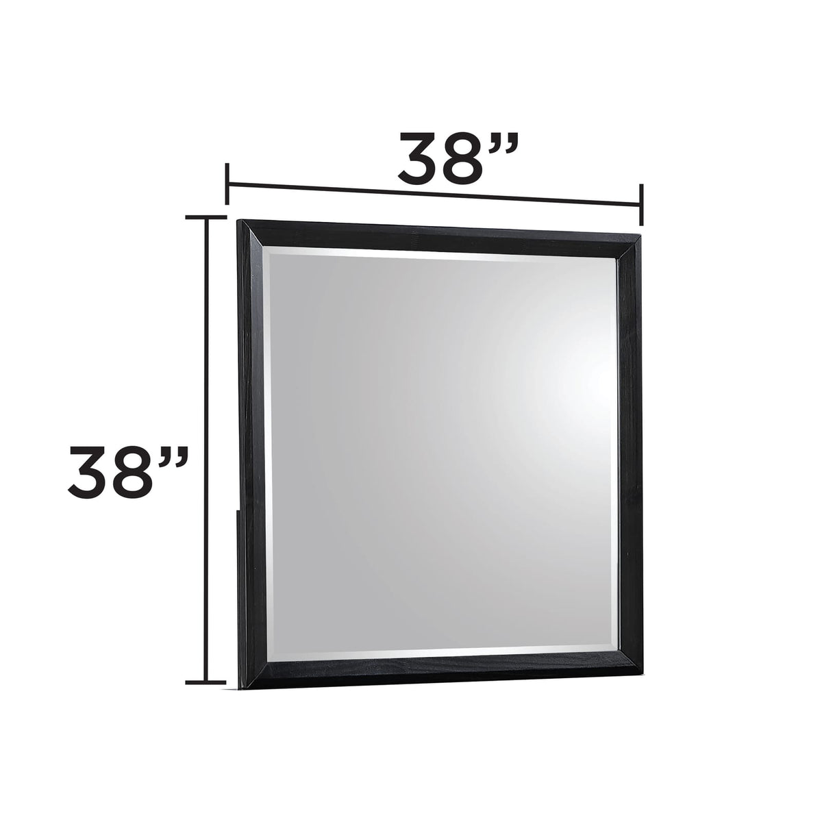 Walnut Wood Vanity Mirror with Beveled Glass for Modern Bedroom