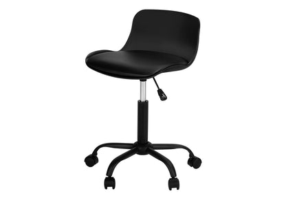 Black Low-Back Office Chair for Kids - Adjustable Height
