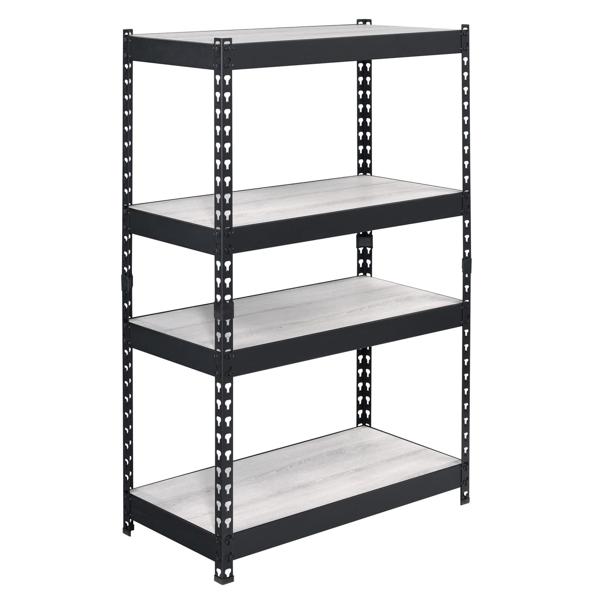 Natural & Black 4-Tier Bookcase - Storage Shelves for Living Room