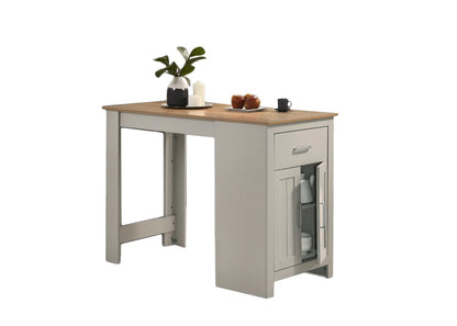 Light Gray Dining Table with Storage - 47" Counter Height for Dining Room