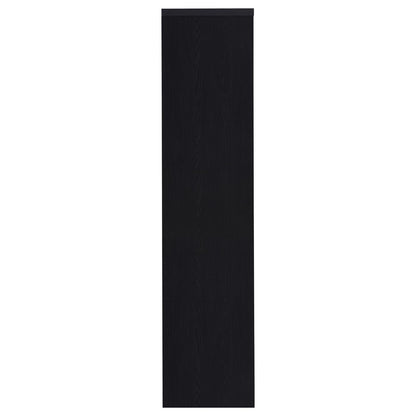 Modern Black Engineered Wood Media Tower TV Stand Storage for Living Room