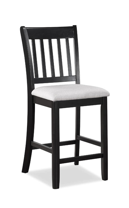 Cream Dark Brown Square Dining Set with Upholstered Chairs