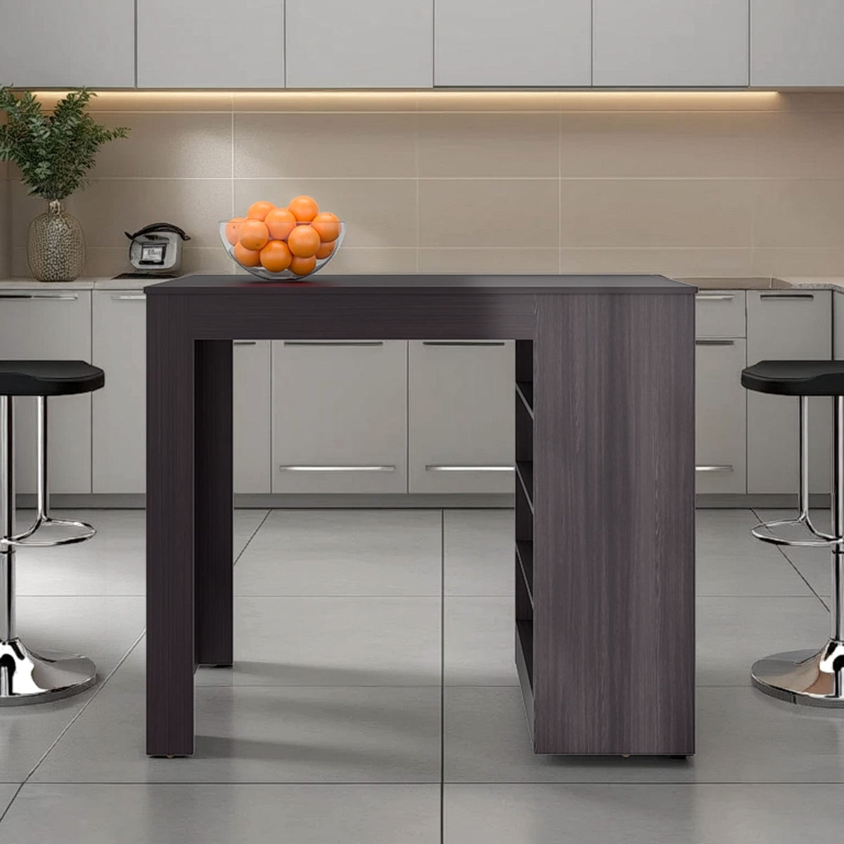 Luna Modern Kitchen Island - Wenge, 40-55in for Dining Room