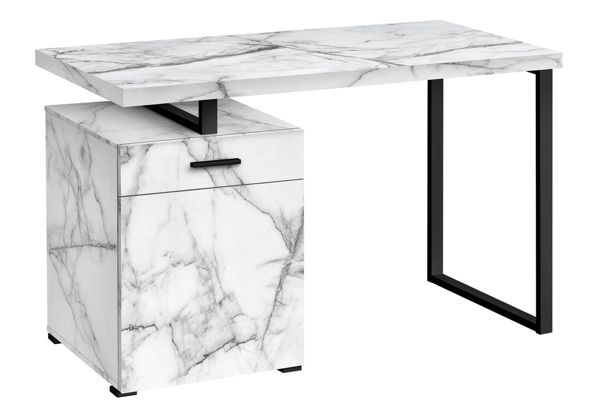 Computer Desk, White Home Office Desk with Storage Drawers - 48"L