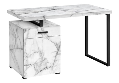 Computer Desk, White Home Office Desk with Storage Drawers - 48"L