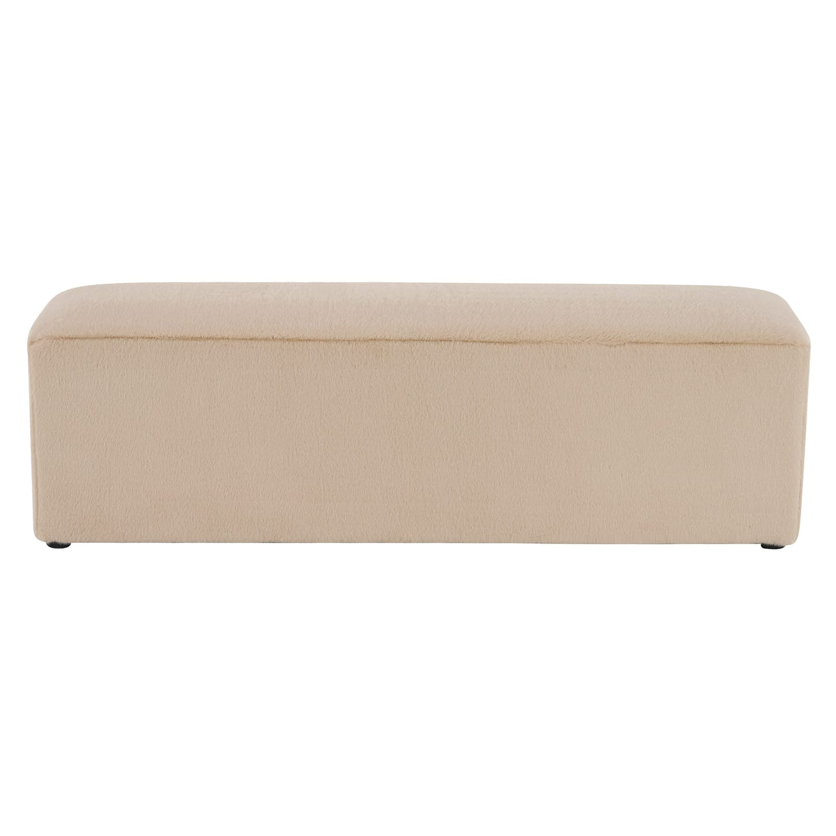 Almond Polyester Ottoman - 55" Rectangle Footstool