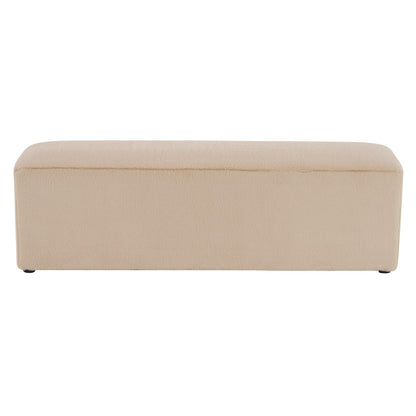 Almond Polyester Ottoman - 55" Rectangle Footstool