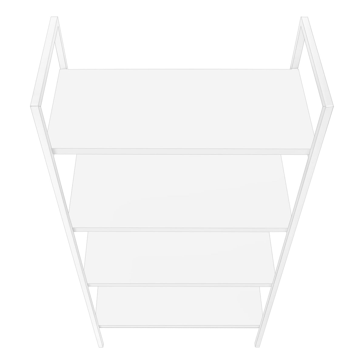 4-Tier White Bookshelf - 48 Inch High Storage