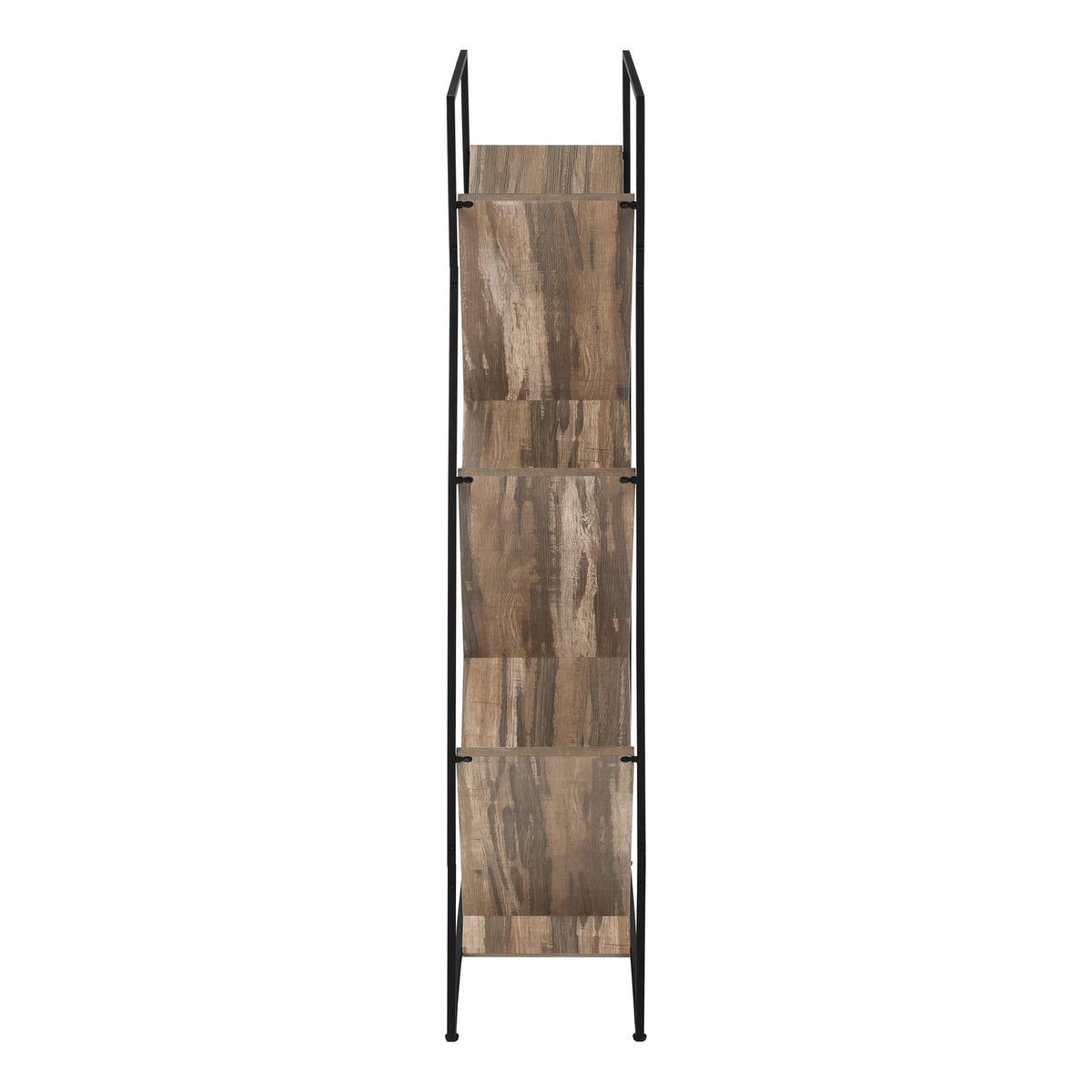 Brown Metal 5 Tier Bookshelf - 60" Tall for Living Room