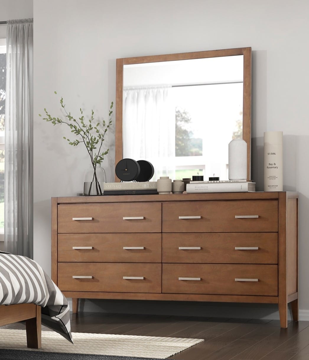 Light Brown 6-Drawer Dresser - Bedroom Furniture