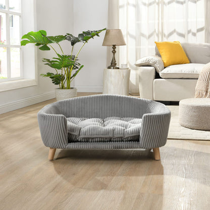Elevated Corduroy Dog Bed - Small Dogs, Grey Comfort