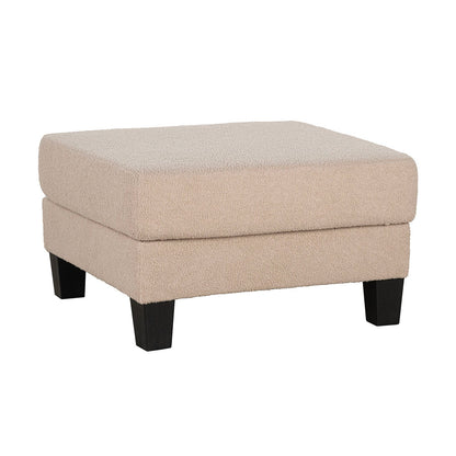 Beige Storage Ottoman - Contemporary Style, Square Design