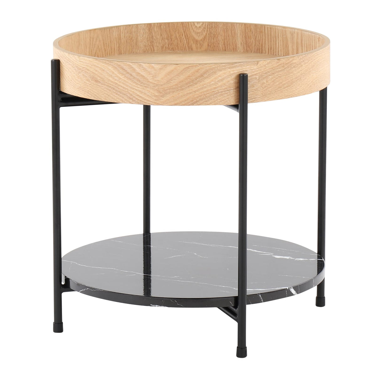 Contemporary Black Metal End Table - Storage & Style