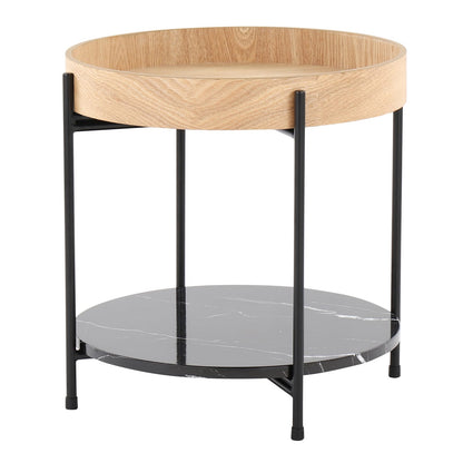 Contemporary Black Metal End Table - Storage & Style