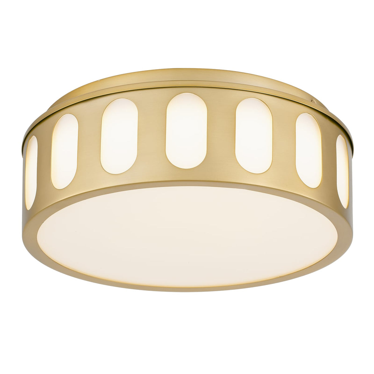 Antique Brass LED Flush Mount - Bedroom Lighting