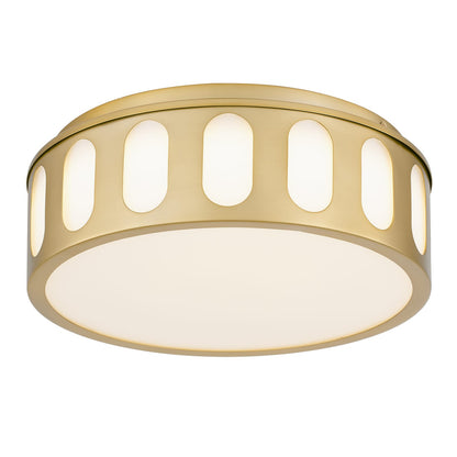 Antique Brass LED Flush Mount - Bedroom Lighting
