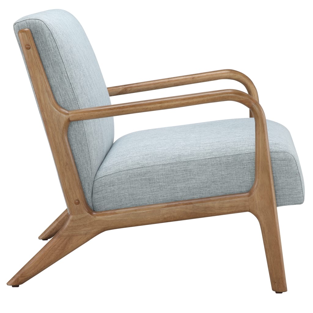 Light Blue Lounge Chair - Mid Century Modern Solid Wood Frame