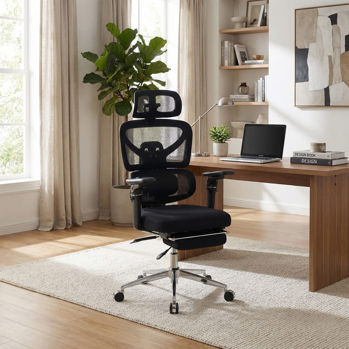 Black Mesh Ergonomic Office Chair - 6D Armrests